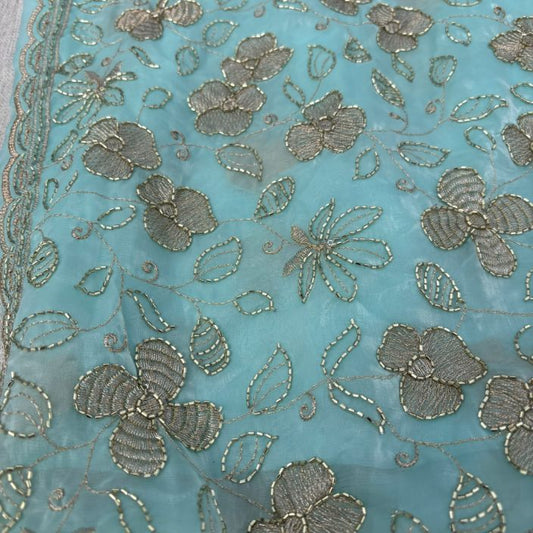 Light Blue Pure Space silk party wear saree
