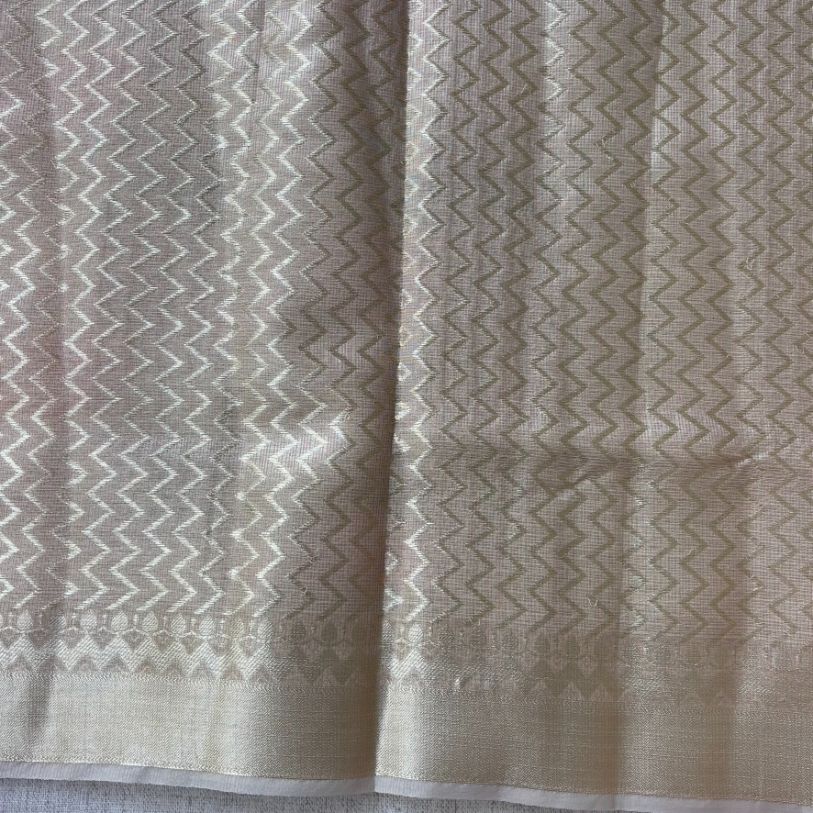 Beige Banarasi Kora Organza Saree