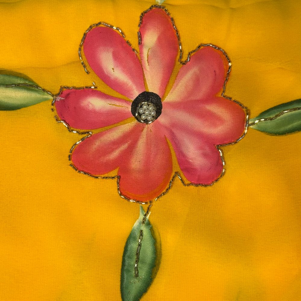 Pure Georgette Handwork saree