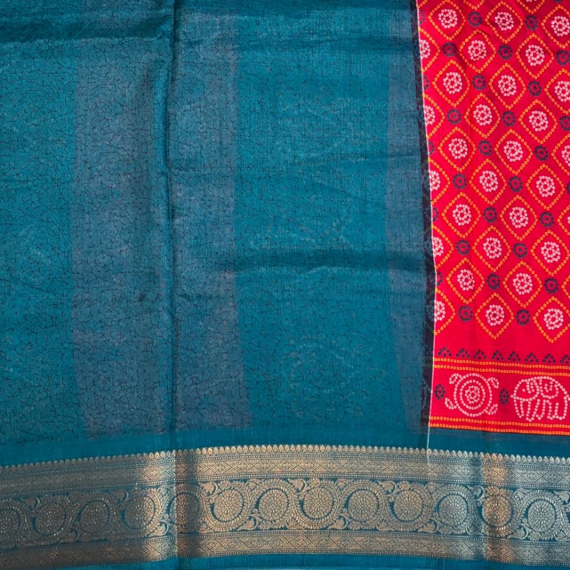 Bandini Contrast Soft Dola Silk saree