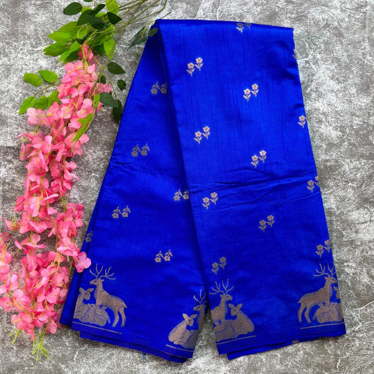 Royal blue premium viscose saree