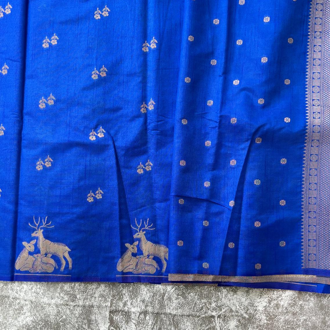 Royal blue premium viscose saree