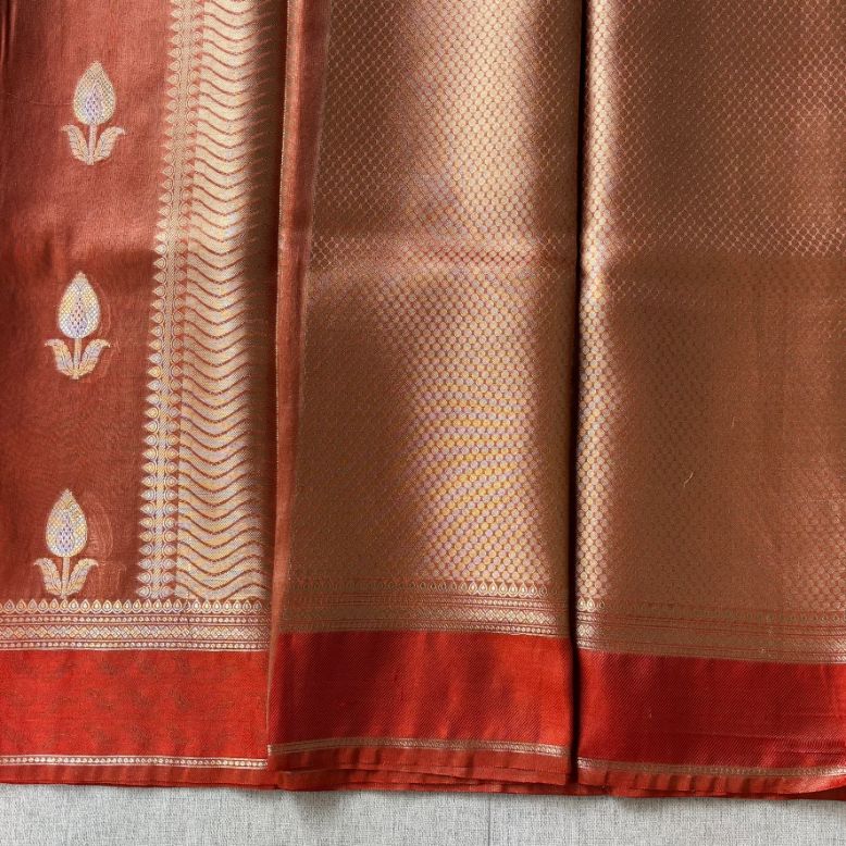Red Banaras Tissue Katan Silk