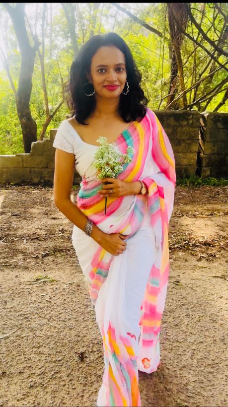 Pure Georgette hand brush painted, Handwork saree