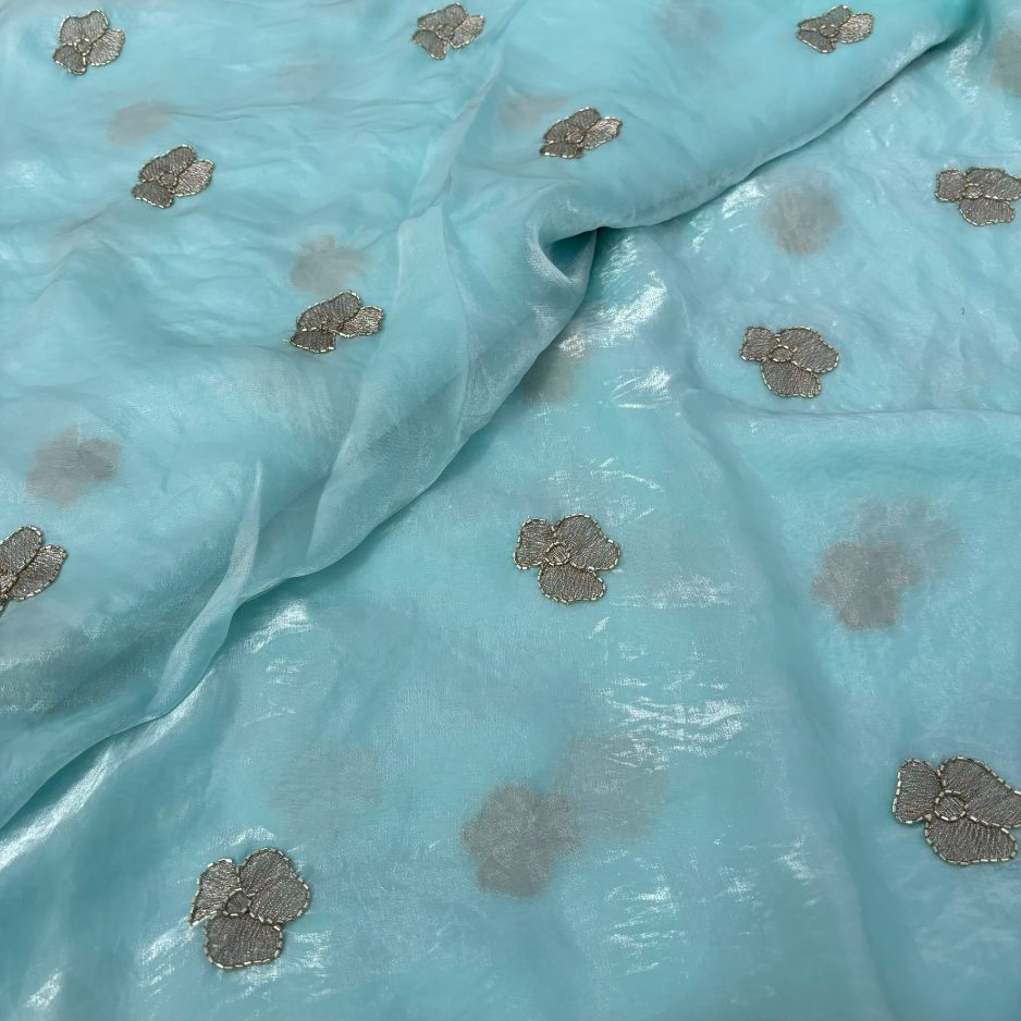 Light Blue Pure Space silk party wear saree