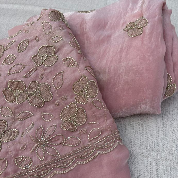 Baby pink Pure Space silk party wear saree