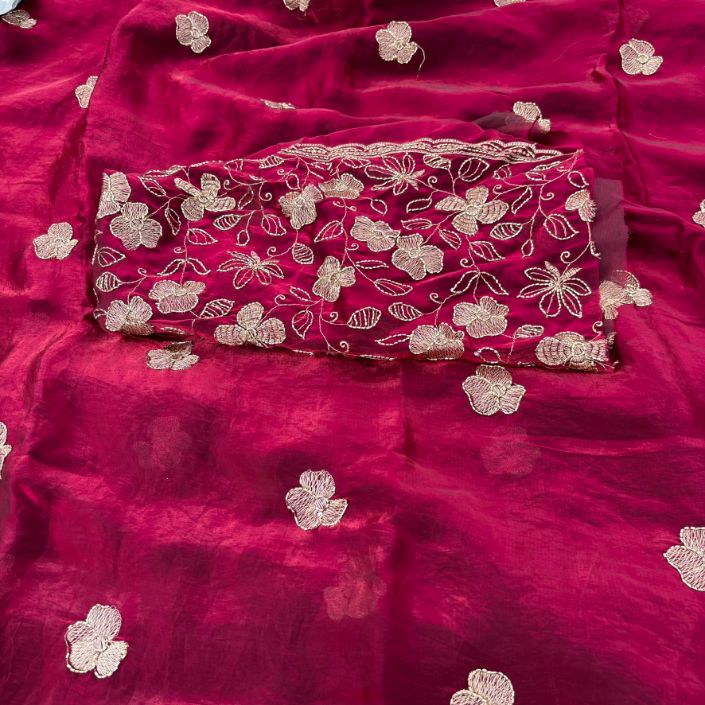 Maroon Pure Space silk party wear saree