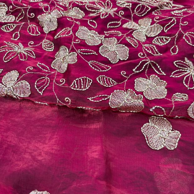 Maroon Pure Space silk party wear saree