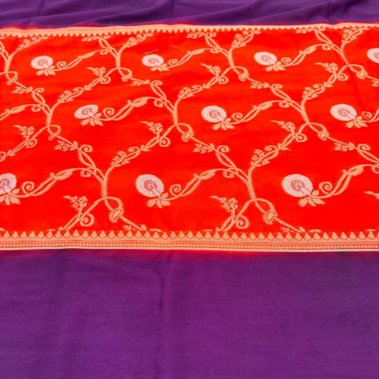 Orange and Wine Mysore Crepe Semi