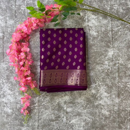 Wine Georgette Crepe silk