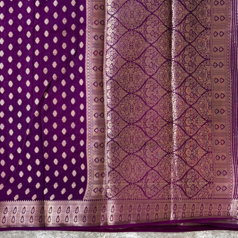 Wine Georgette Crepe silk