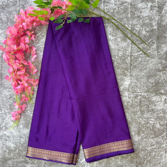 Purple Mango boarder Mysore crape silk semi