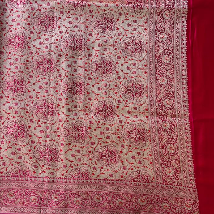 Rani Pink Banarasi Meena Mashru Katan Silk Saree