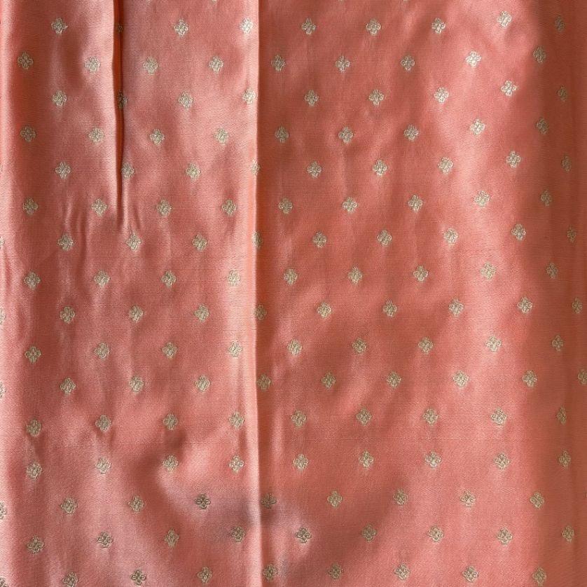 Peach Banarasi Meena Mashru Katan Silk Saree