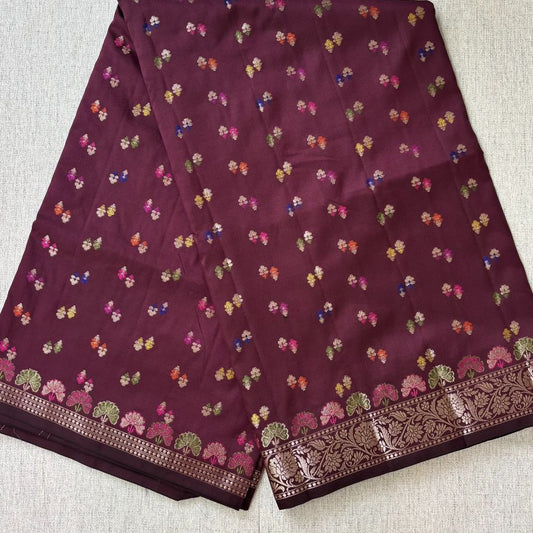 Maroon Booties banarasi silk saree