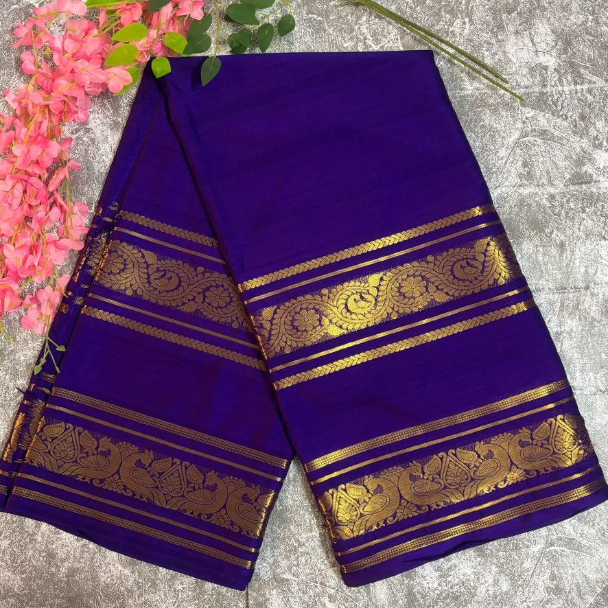Royal Purple Bentex Premium Mysore crape silk semi