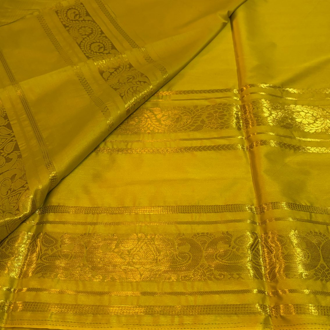 Yellow Premium Bentex Mysore crape silk semi