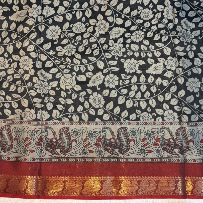 Kalamkari Soft Dola Silk saree