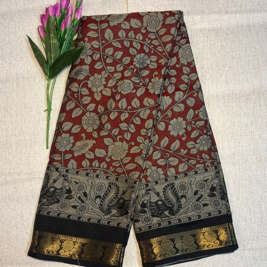 Kalamkari Soft Dola Silk saree