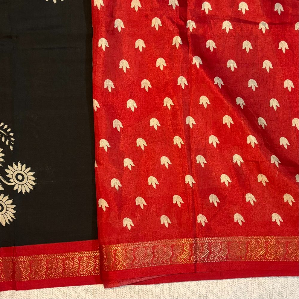 Kalamkari Soft Dola Silk saree