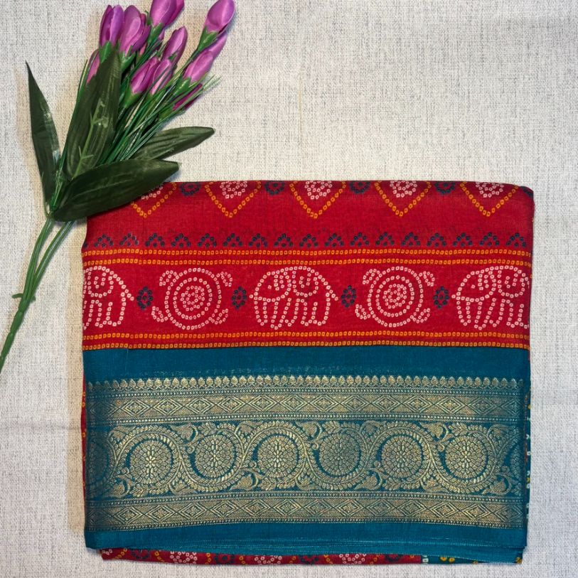 Bandini Contrast Soft Dola Silk saree