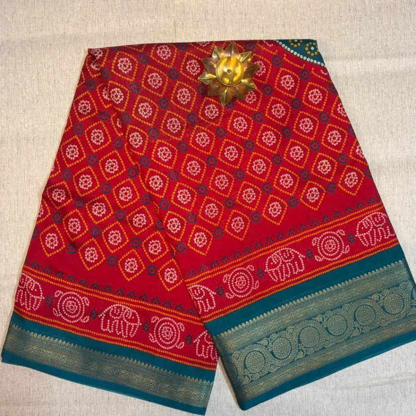 Bandini Contrast Soft Dola Silk saree