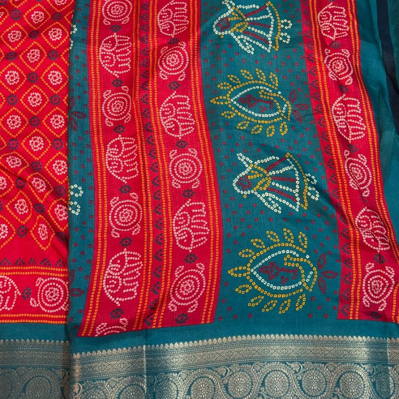 Bandini Contrast Soft Dola Silk saree