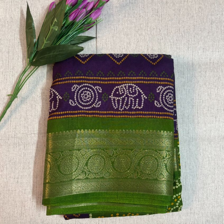 Bandini Contrast Soft Dola Silk saree