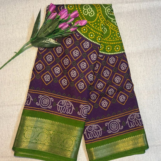 Bandini Contrast Soft Dola Silk saree