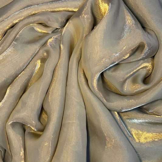 Beige Party Wear plain saree with Embroidery Blouse