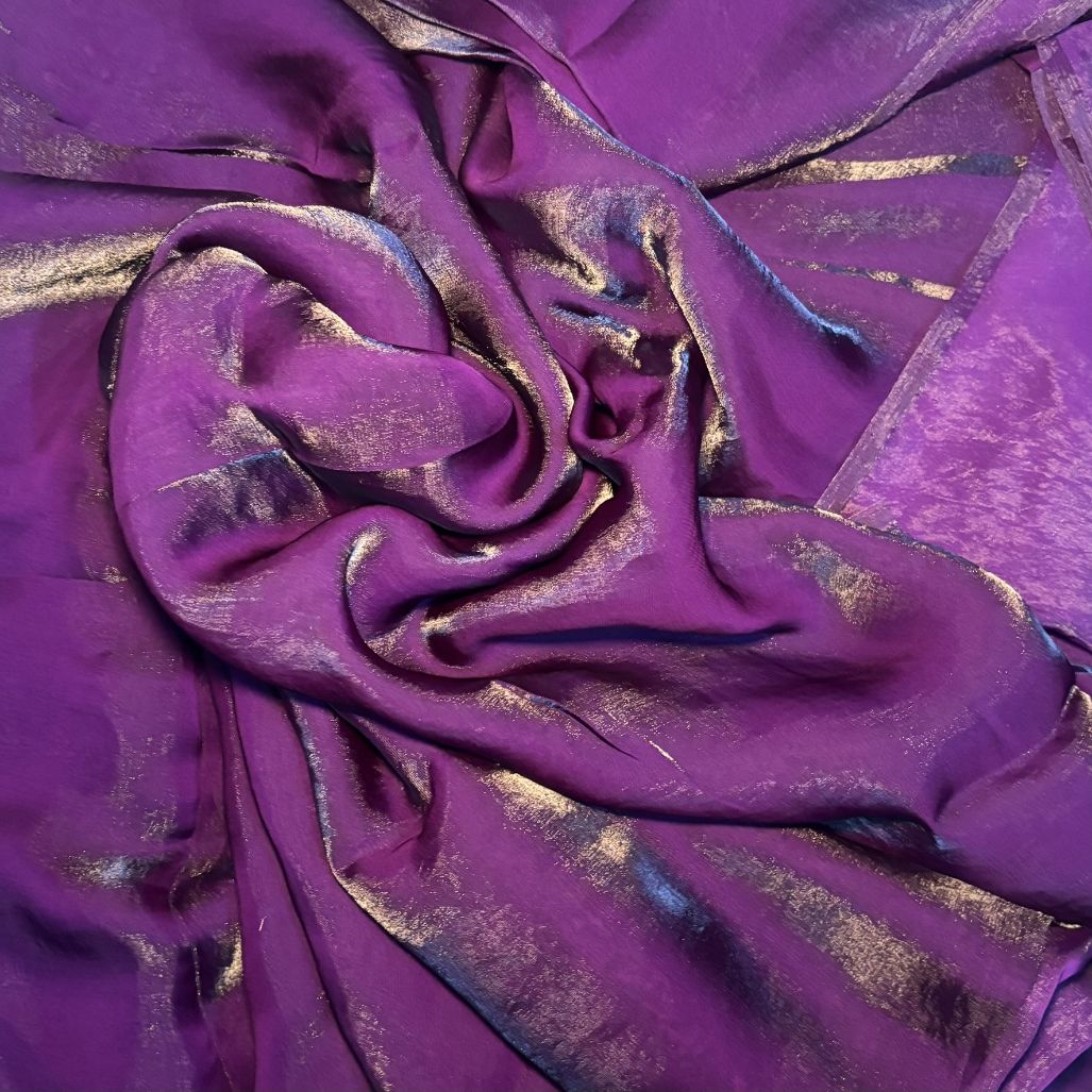 Wine Party Wear plain saree with Embroidery Blouse