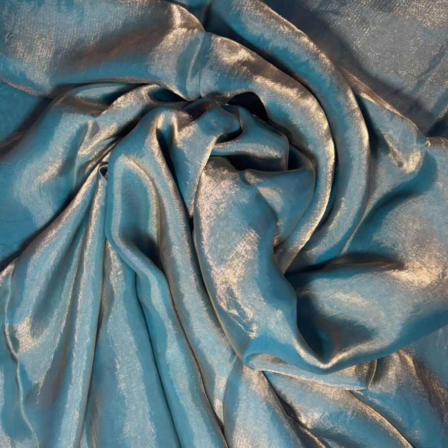 Teal Blue Party Wear plain saree with Embroidery Blouse