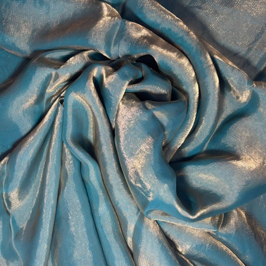 Teal Blue Party Wear plain saree with Embroidery Blouse