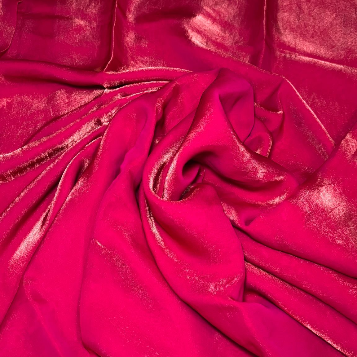 Rani Pink Party Wear plain saree with Embroidery Blouse