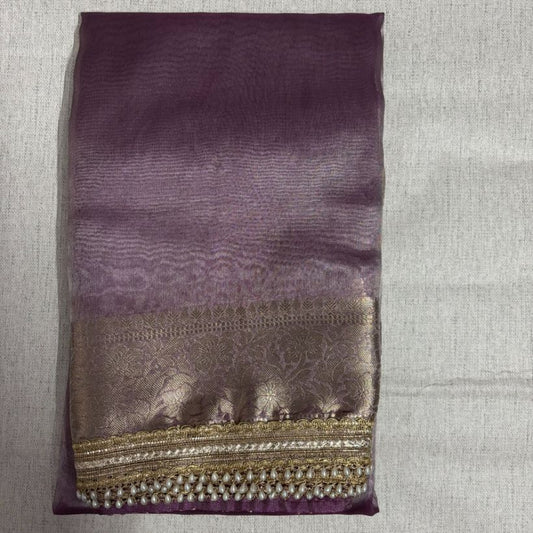 Janhvi Kapoor Inspired Soft Tissue Silk Saree with Handmade Cutwork Laces - Onion Pink