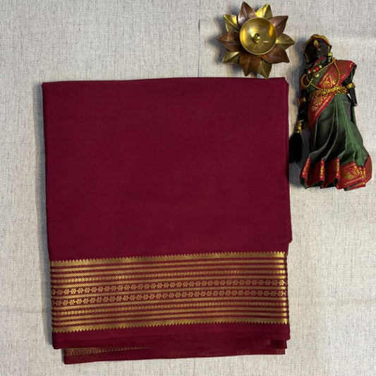 Maroon Mysore Crape Semi