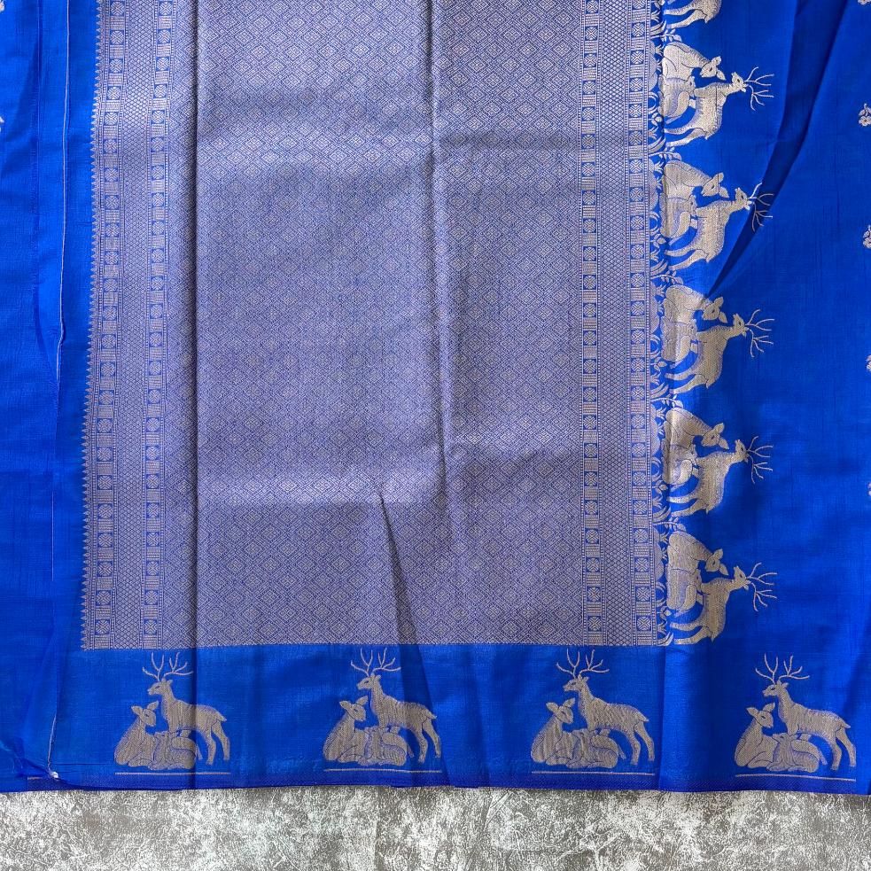 Royal blue premium viscose saree